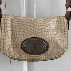 Fossil  Maddox snakeskin crossbody messenger purse